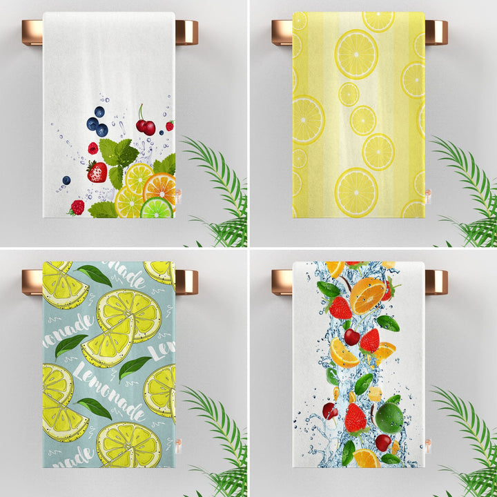 Lemon Hand Towel|Lime Dishcloth|Fresh Citrus Towel|Fruit Kitchen Tea Towel|Cleaning Cloth|Dust Remover|Cost-Effective Rag|Farmhouse Towel