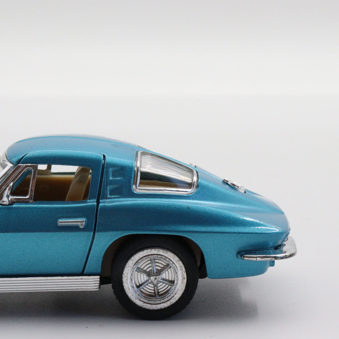 1963 Corvette Sting Ray Diecast Car|Scale 1:36 for Collectors|Classic Vintage Model Car|Pull Back Car Toy for Boys and Father|Metal Blue Car