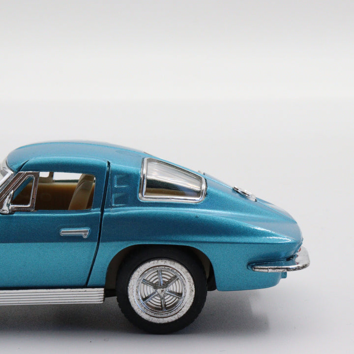 1963 Corvette Sting Ray Diecast Car|Scale 1:36 for Collectors|Classic Vintage Model Car|Pull Back Car Toy for Boys and Father|Metal Blue Car