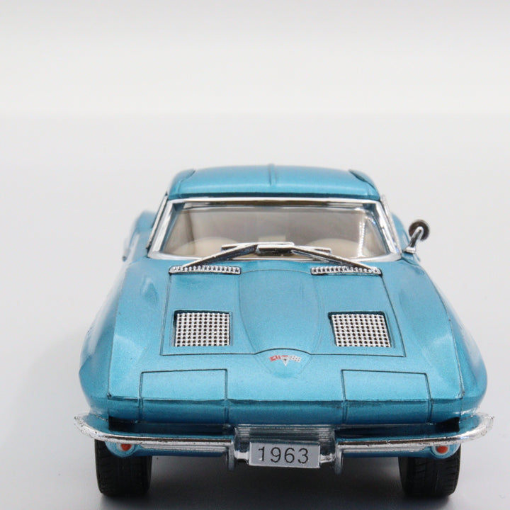 1963 Corvette Sting Ray Diecast Car|Scale 1:36 for Collectors|Classic Vintage Model Car|Pull Back Car Toy for Boys and Father|Metal Blue Car