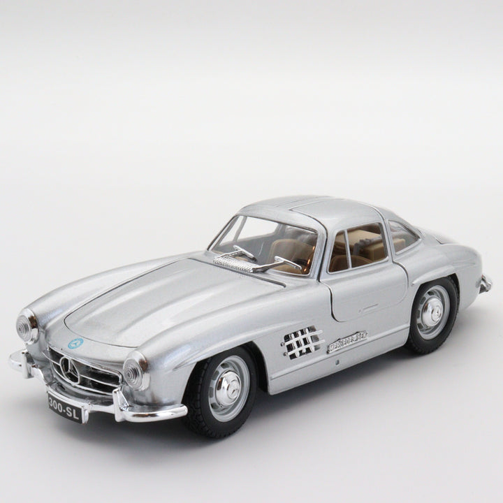 Burago 1954 Mercedes Benz 300 SL|Scale 1/24 Vintage Diecast Car|Classic Gray Convertible Car|Old Model Car for Collectors|Gift for Father