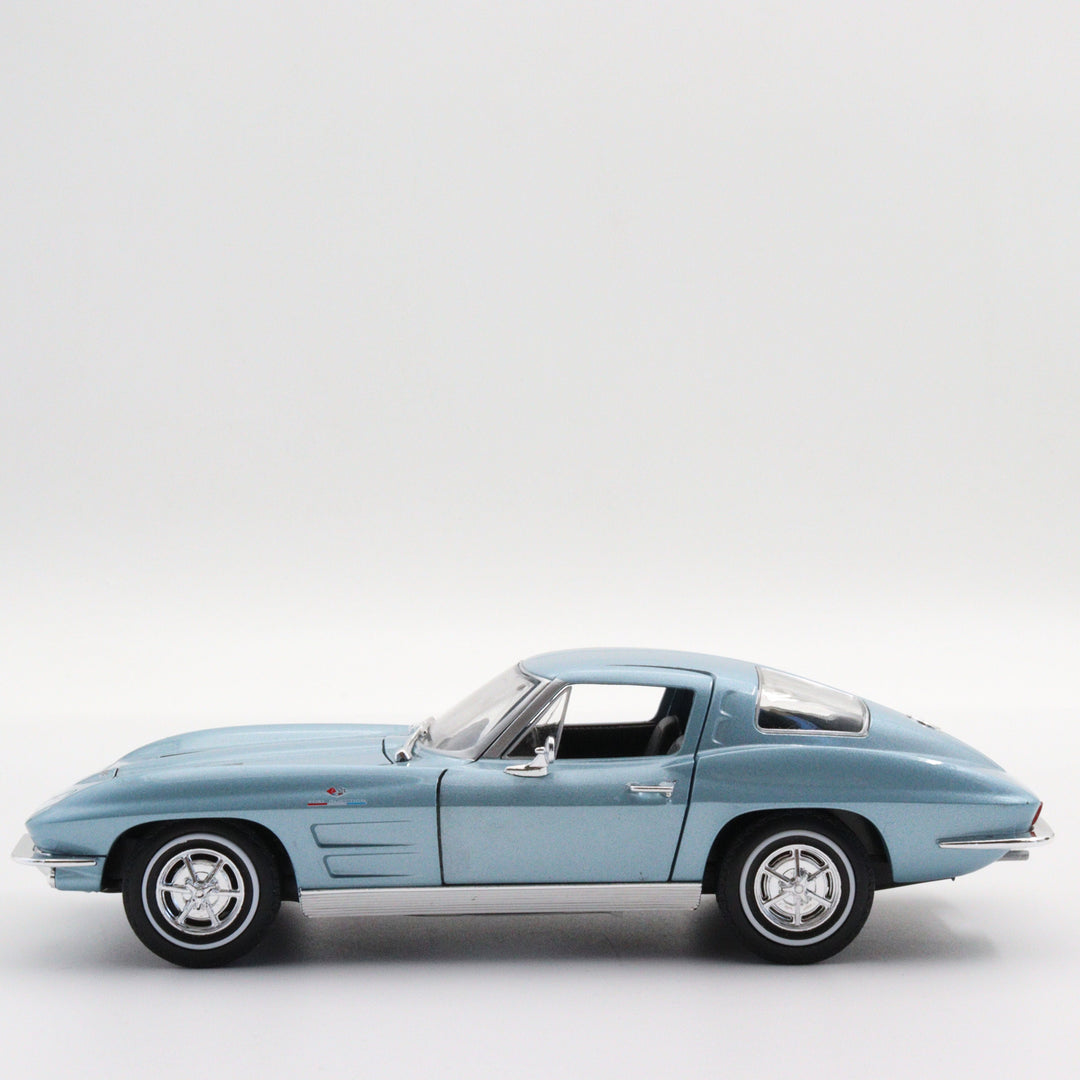 Welly 1963 Chevrolet Corvette|Scale 1:24 Diecast Vintage Car|Classic Model Old Car|Collectible Metal Blue Car for Collectors|Gift for Dad