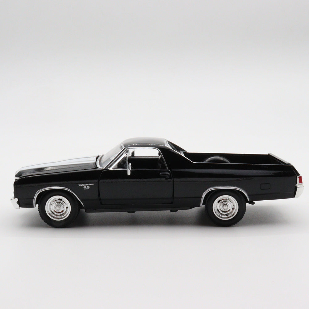 NewRay 1970 Chevrolet EI Camino SS|Muscle Car Collection|Vintage Model Car for Collectors|Classic Metal Car|Scale 1/24 Black Diecast Car
