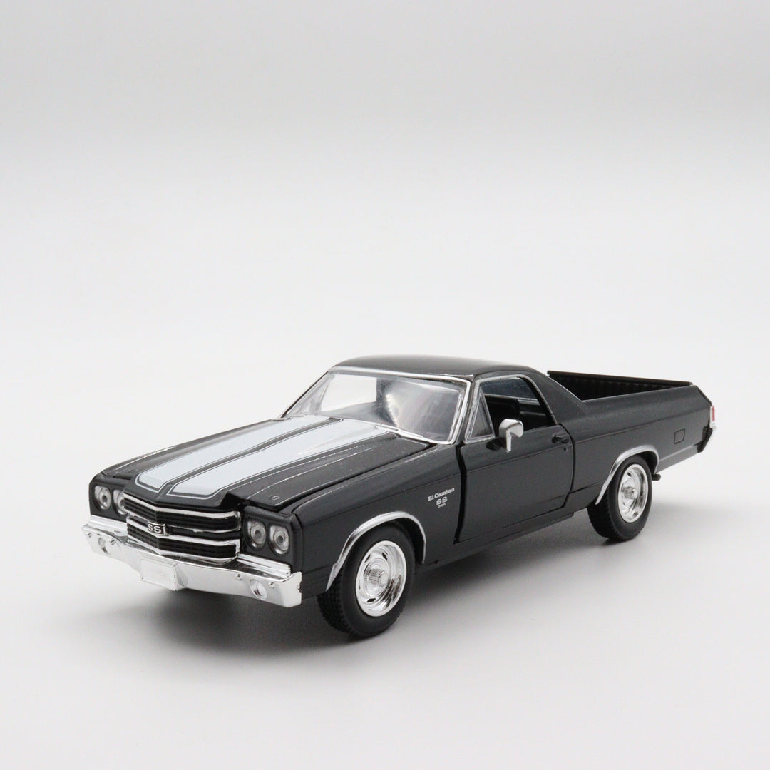NewRay 1970 Chevrolet EI Camino SS|Muscle Car Collection|Vintage Model Car for Collectors|Classic Metal Car|Scale 1/24 Black Diecast Car