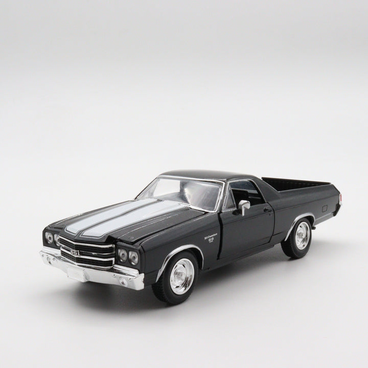 NewRay 1970 Chevrolet EI Camino SS|Muscle Car Collection|Vintage Model Car for Collectors|Classic Metal Car|Scale 1/24 Black Diecast Car