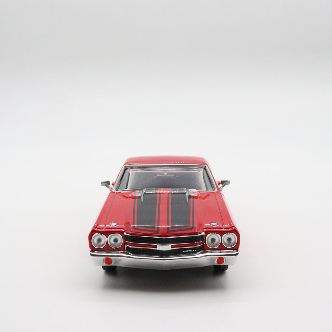 Motormax 1970 Chevy El Camino SS 396|Scale 1/24 Red and Black Diecast Car|Vintage Model Car for Collectors|Classic Metal Car Collection