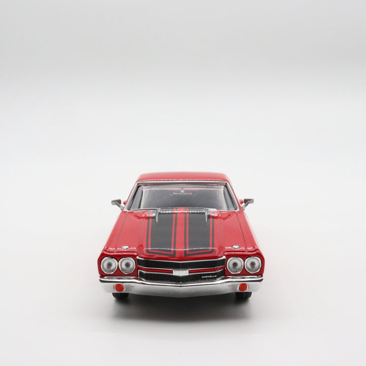 Motormax 1970 Chevy El Camino SS 396|Scale 1/24 Red and Black Diecast Car|Vintage Model Car for Collectors|Classic Metal Car Collection