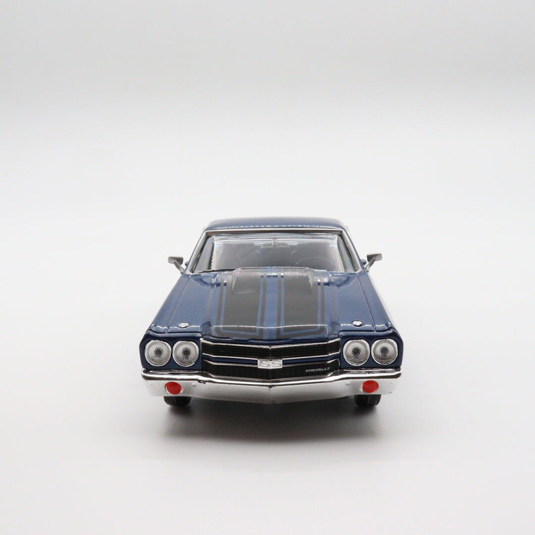 Motormax 1970 Chevy El Camino SS 396|Scale 1/24 Blue Diecast Car|Pickup Model Car|Vintage Model Car for Collectors|Classic Metal Car for Dad
