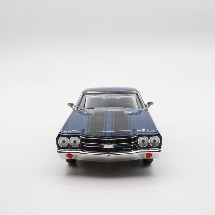 Motormax 1970 Chevy El Camino SS 396|Scale 1/24 Blue Diecast Car|Pickup Model Car|Vintage Model Car for Collectors|Classic Metal Car for Dad