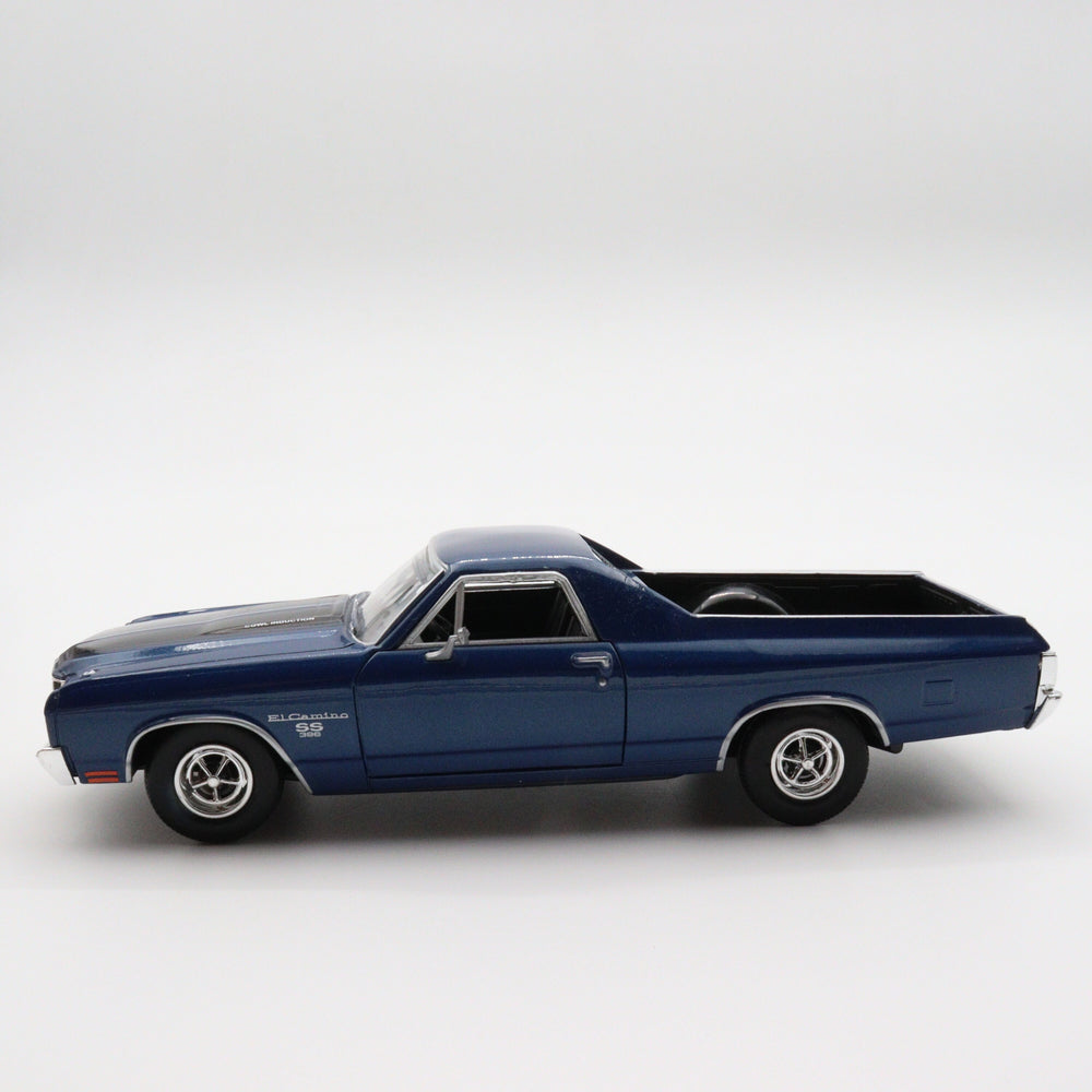 Motormax 1970 Chevy El Camino SS 396|Scale 1/24 Blue Diecast Car|Pickup Model Car|Vintage Model Car for Collectors|Classic Metal Car for Dad