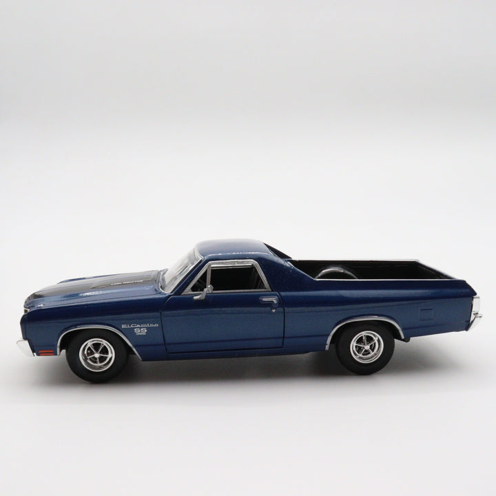 Motormax 1970 Chevy El Camino SS 396|Scale 1/24 Blue Diecast Car|Pickup Model Car|Vintage Model Car for Collectors|Classic Metal Car for Dad