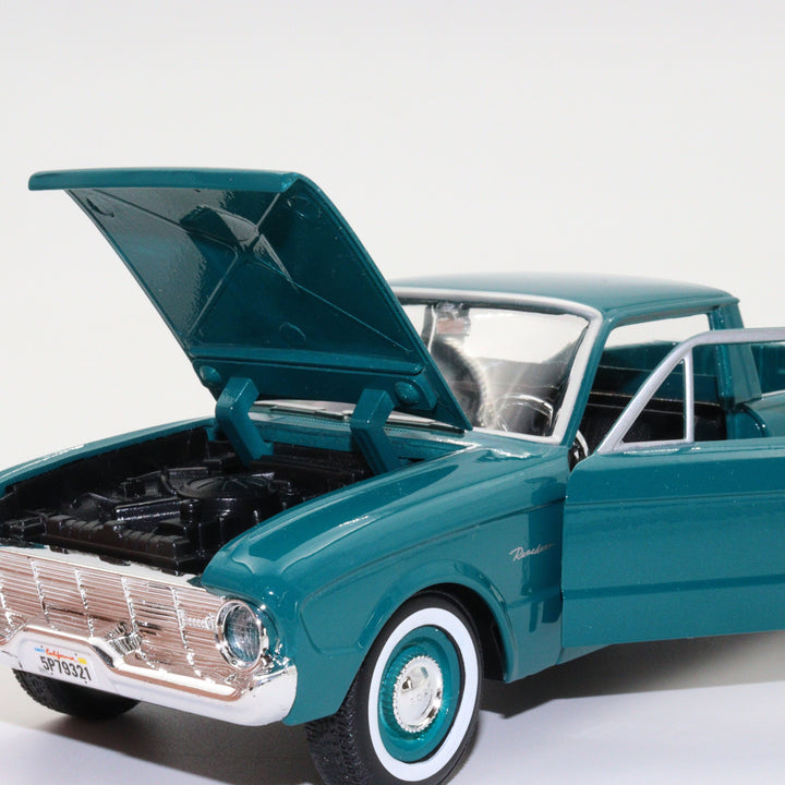 Motormax 1960 Ford Ranchero|Scale 1/24 Green Diecast Car|Vintage Pickup Model Car for Collectors|Classic Metal Collection Car|Gift for Dad