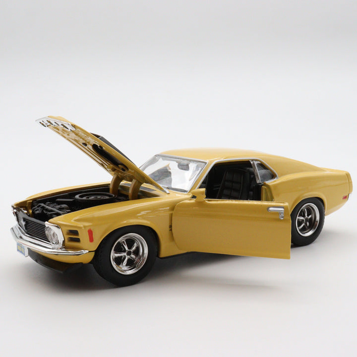 1970 Mustang Boss 429|Scale 1/24 Diecast Car|Vintage Model Yellow Car for Collectors|Classic Old Metal Collection Car|Birthday Gift for Dad