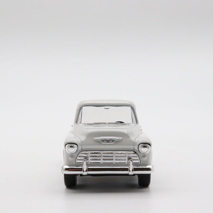 1955 Chevy Stepside|Scale 1/38 Diecast Car for Boys|Vintage Model White Pull Back Car for Collectors|Classic Metal Collection Car for Dad