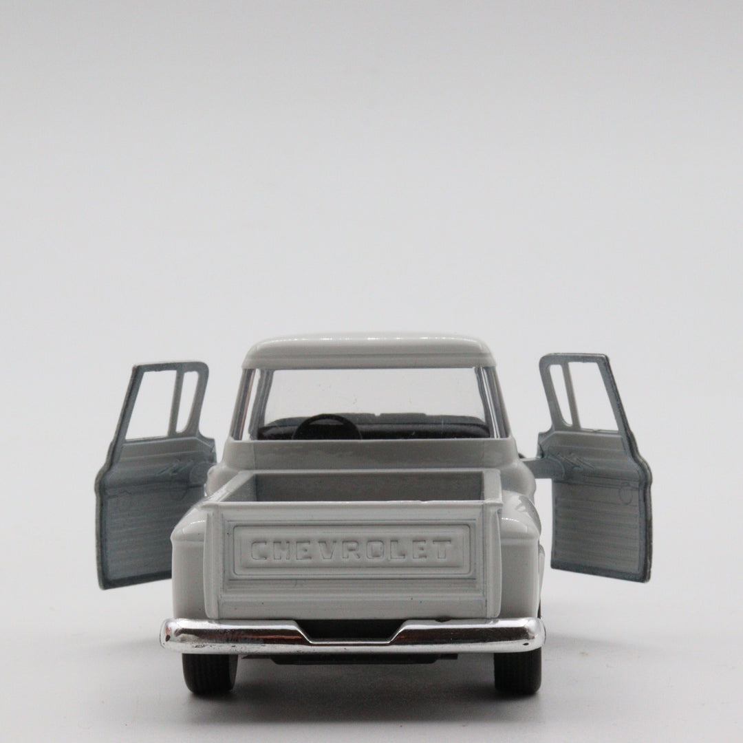 1955 Chevy Stepside|Scale 1/38 Diecast Car for Boys|Vintage Model White Pull Back Car for Collectors|Classic Metal Collection Car for Dad