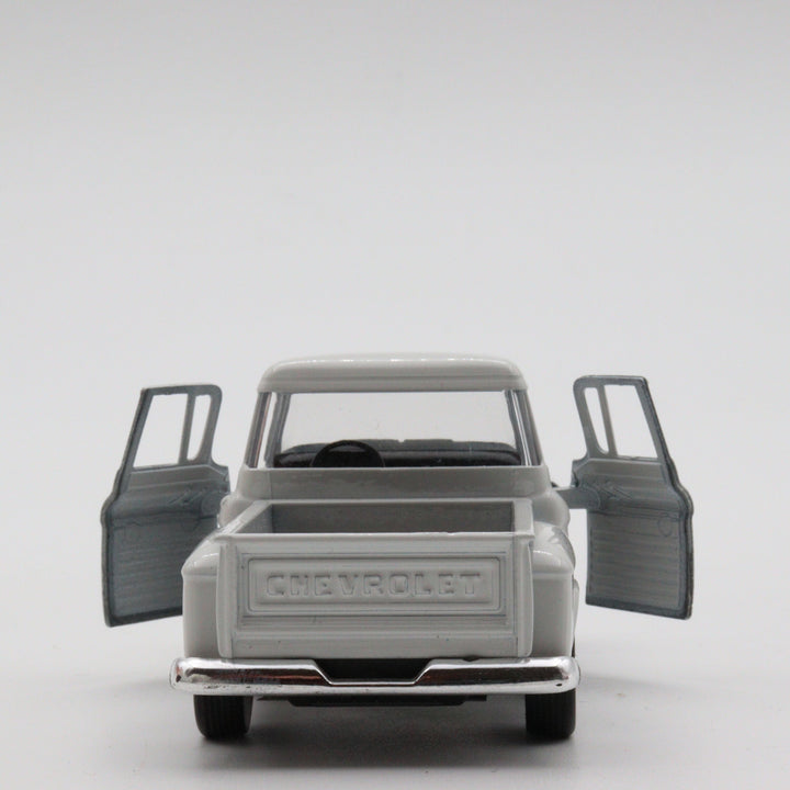 1955 Chevy Stepside|Scale 1/38 Diecast Car for Boys|Vintage Model White Pull Back Car for Collectors|Classic Metal Collection Car for Dad