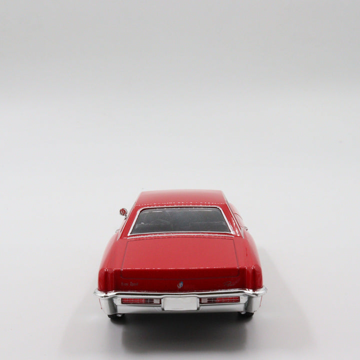 Welly 1965 Buick Riviera Gran Sport|Scale 1/24 Red Diecast Car|Vintage Model Car for Collectors|Old Classic Metal Collection Car for Gift