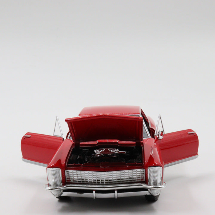 Welly 1965 Buick Riviera Gran Sport|Scale 1/24 Red Diecast Car|Vintage Model Car for Collectors|Old Classic Metal Collection Car for Gift