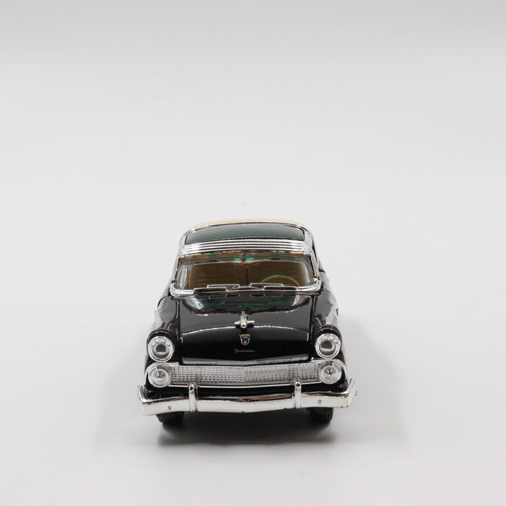 1955 Ford Crown Victoria|Scale 1/34 Black Diecast Car|Vintage Model Car|Green Car Roof Toy|Old Classic Metal Collection Car|Gift for Father