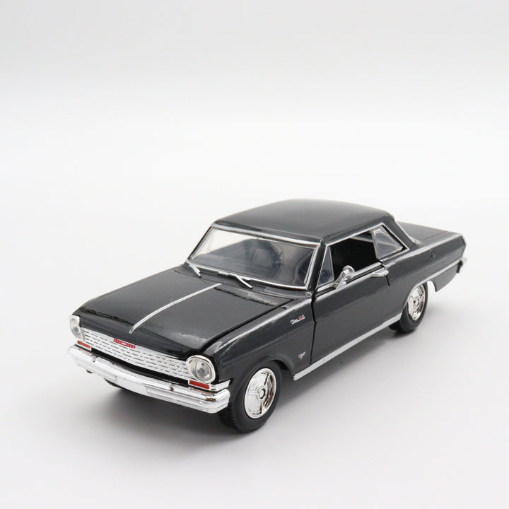 NewRay Chevy Nova SS 1964|Vintage Diecast for Collectors|Old Classic Metal Model Car|Black Toy Car for Dad|Scale 1/24 Diecast Car Collection