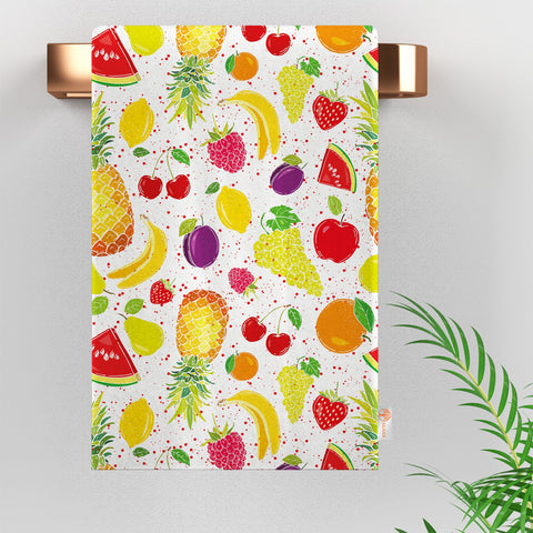 Fruit Kitchen Towel|Berry, Lemon Towel|Pineapple Dishcloth|Summer Hand Towel|Eco-Friendly Rag|Dust Remover|Cleaning Cloth|Cost-Effective Rag