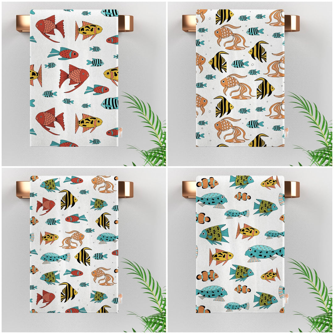 Fish Hand Towel|Coastal Dishcloth|Nautical Tea Towel|Beach House Decor|Summer Dish Cloth|All-Purpose Rag|Cost-Effective Farmhouse Rag