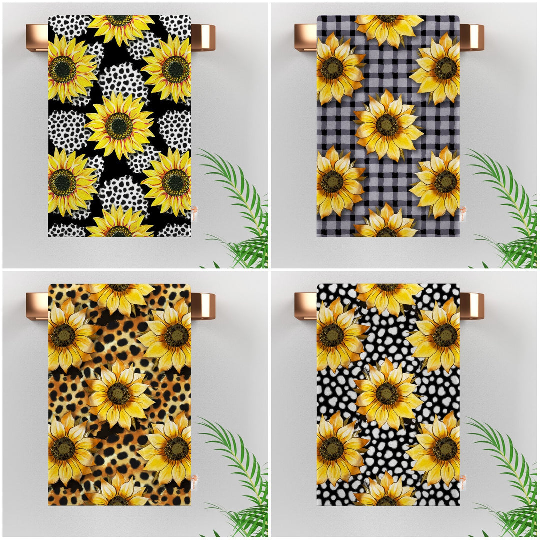Sunflower Hand Towel|Floral Dish Cloth|Summer Tea Towel|Sunflower Decor|Cost-Effective Rag|Gift For Her|Cleaning Cloth|Flower Print Towel