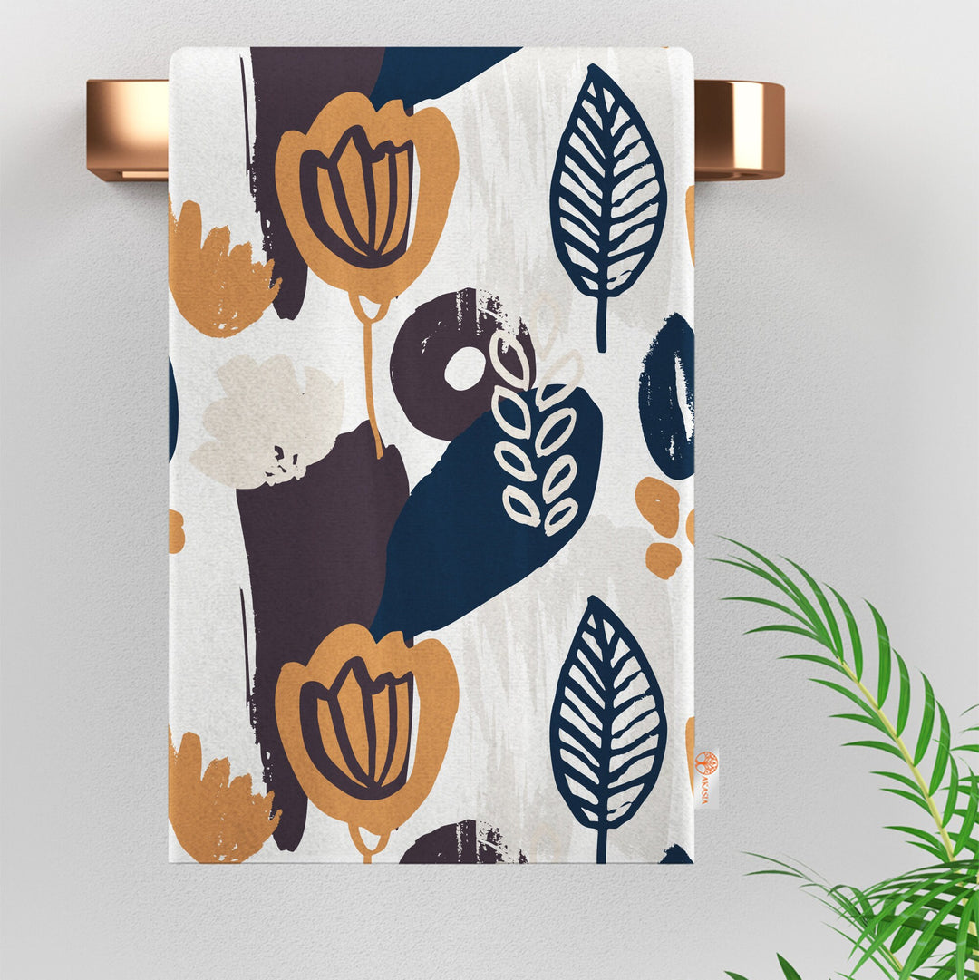 Abstract Tea Towel|Boho Hand Towel|Rustic Dish Cloth|Eco-Friendly Modern Towel|Abstract Leaf Dishcloth|Gift For Her|Soft Cleaning Cloth