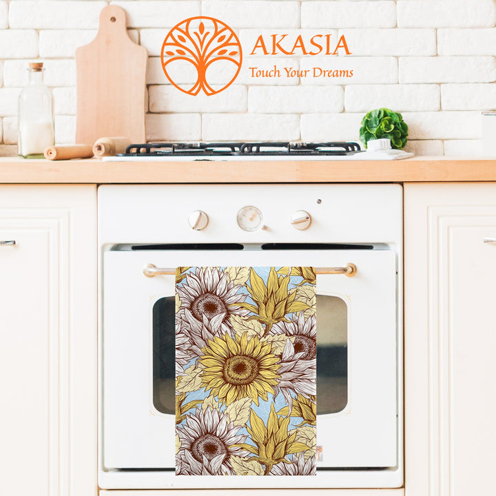 Sunflower Hand Towel|Summer Tea Towel|Floral Dish Cloth|Sunflower Decor|Cost-Effective Rag|Gift For Her|Cleaning Cloth|Flower Print Towel