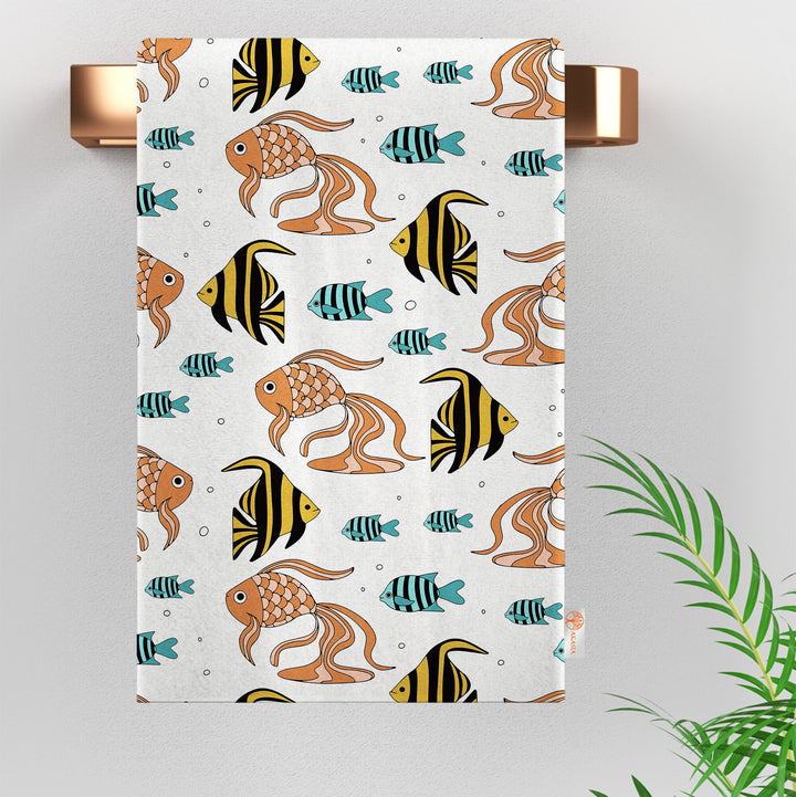 Fish Hand Towel|Coastal Dishcloth|Nautical Tea Towel|Beach House Decor|Summer Dish Cloth|All-Purpose Rag|Cost-Effective Farmhouse Rag