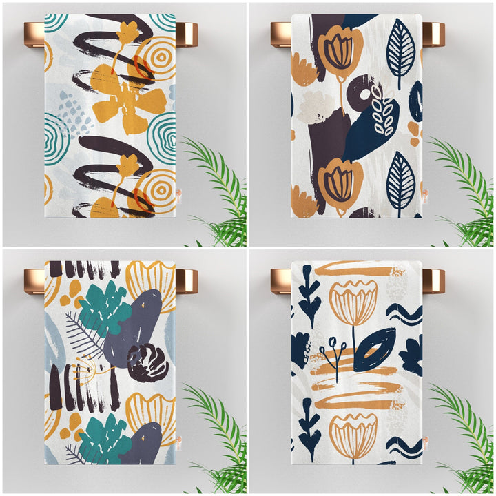 Abstract Tea Towel|Boho Hand Towel|Rustic Dish Cloth|Eco-Friendly Modern Towel|Abstract Leaf Dishcloth|Gift For Her|Soft Cleaning Cloth