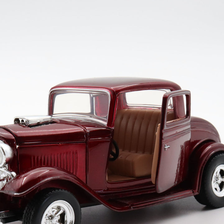 Motormax 1932 Ford Coupe|Scale 1:24 Diecast Classic Car|Vintage Model Car|Collectible Metal Red Car for Collectors|Nostalgic Gift for Dad
