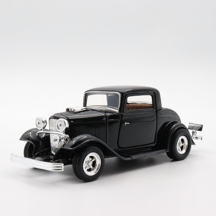 Motormax 1932 Ford Coupe|Scale 1:24 Diecast Classic Car|Vintage Model Car|Collectible Metal Black Car for Collectors|Nostalgic Gift for Dad