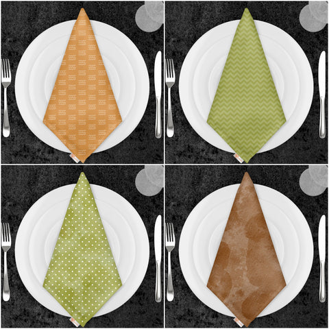 Abstract Geometric Napkin|Zigzag Fabric Serviette|Dotted Kitchen Decor|Boho Handkerchief|Farmhouse Table|Reusable Tableware|Zigzag Napkin