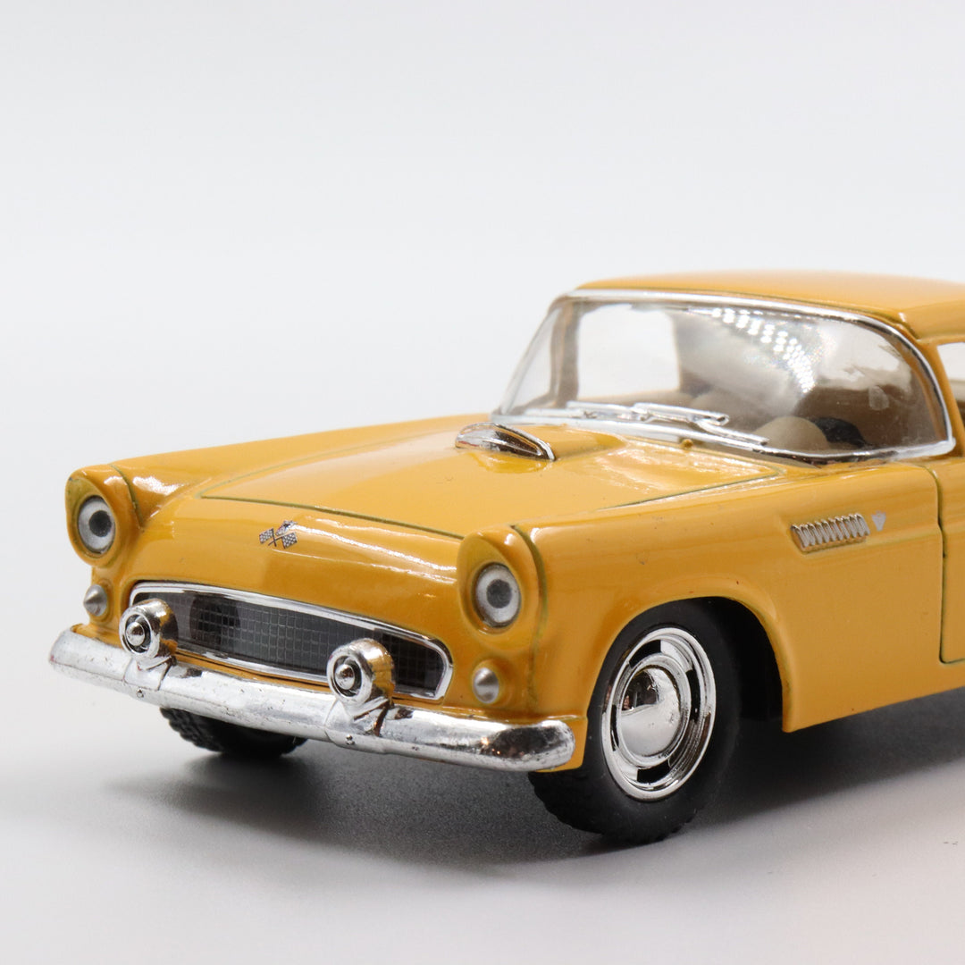 1955 Ford Thunderbird|Scale 1:36 Diecast Classic Car|Vintage Kinsmart Model Car|Collectible Metal Yellow Car for Collectors|Nostalgic Gift