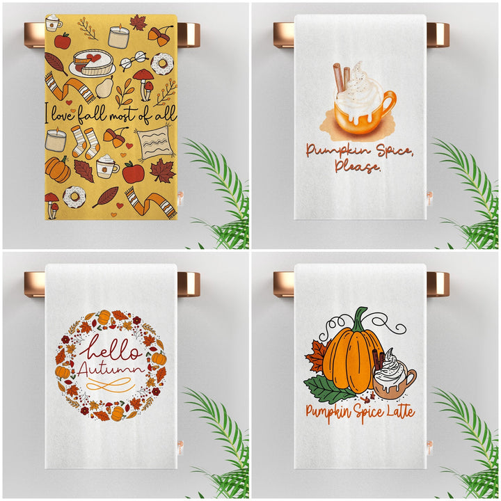 Fall Trend Tea Towel|Autumn Hand Towel|Pumpkin Dishcloth|Thanksgiving Towel|Kitchen Cleaning Cloth|Dust Remover|Cost-Effective Rag
