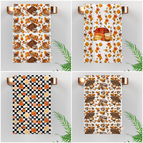 16x24 Fall Trend Tea Towel|Pumpkin Dishcloth|Autumn Hand Towel|Thanksgiving Towel|Kitchen Cleaning Cloth|Dust Remover|Cost-Effective Rag
