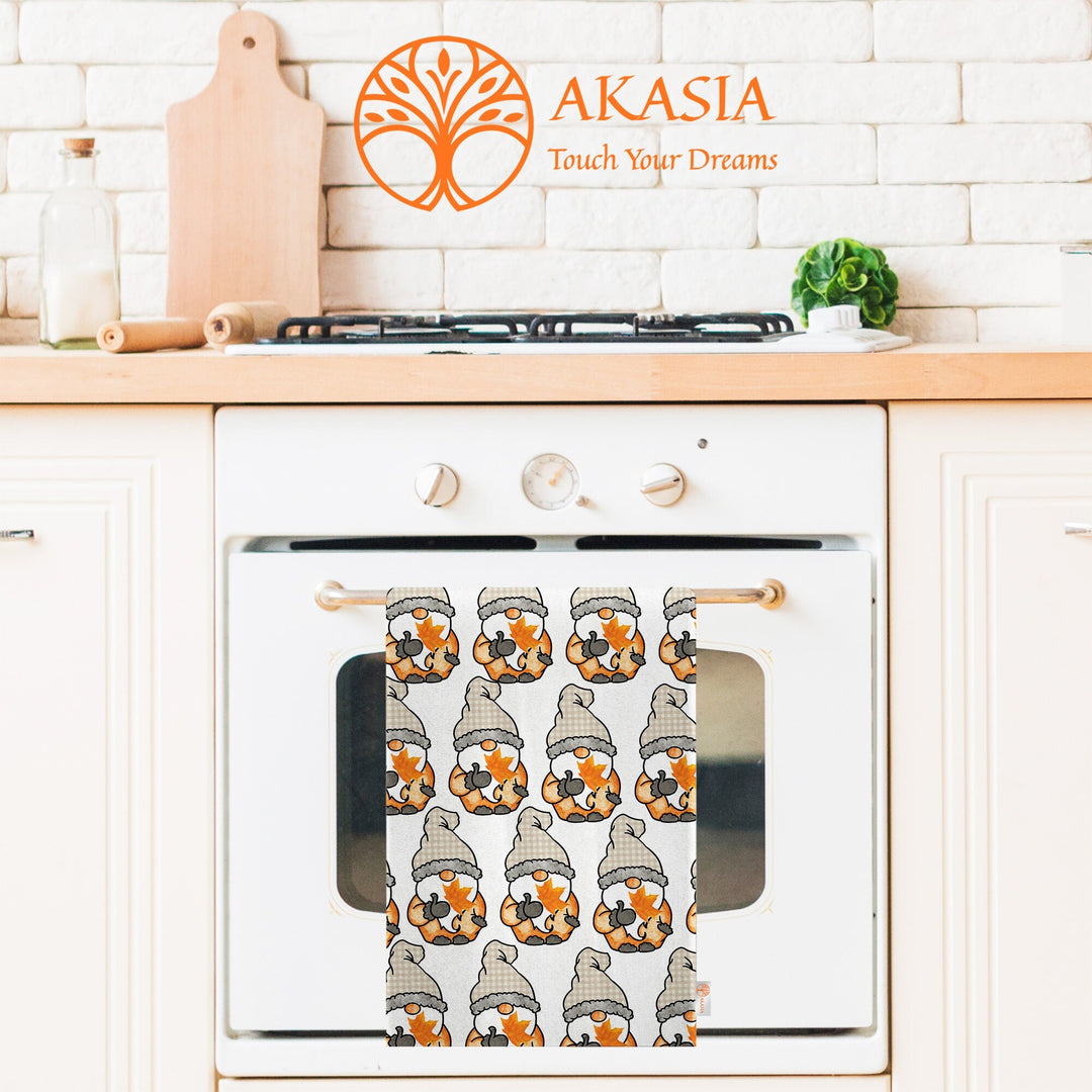 16x24 Fall Trend Tea Towel|Pumpkin Dishcloth|Gnome Hand Towel|Squirrel Towel|Kitchen Cleaning Cloth|Dust Remover|Cost-Effective Rag