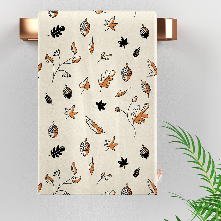 16x24 Fall Tea Towel|Pumpkin Dishcloth|Orange Hand Towel|Autumn Towel|Floral Cleaning Cloth|Dust Remover|Cost-Effective Rag