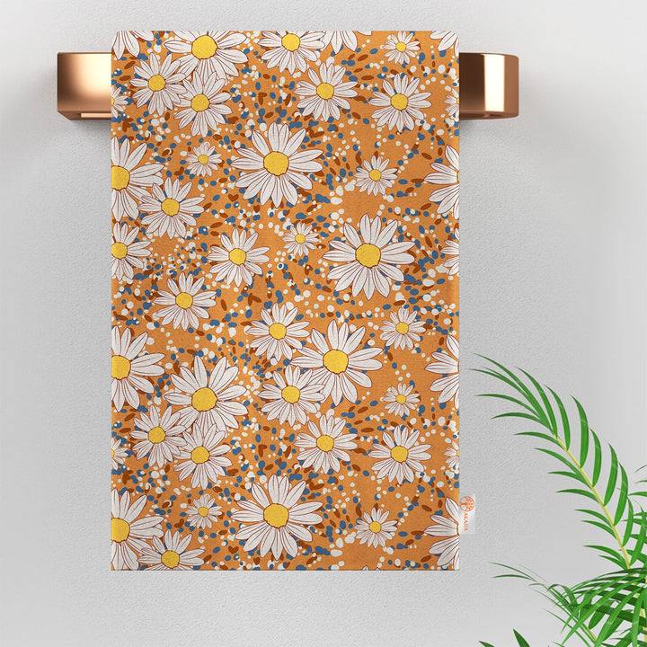 16x24 Fall Tea Towel|Pumpkin Dishcloth|Orange Hand Towel|Autumn Towel|Floral Cleaning Cloth|Dust Remover|Cost-Effective Rag