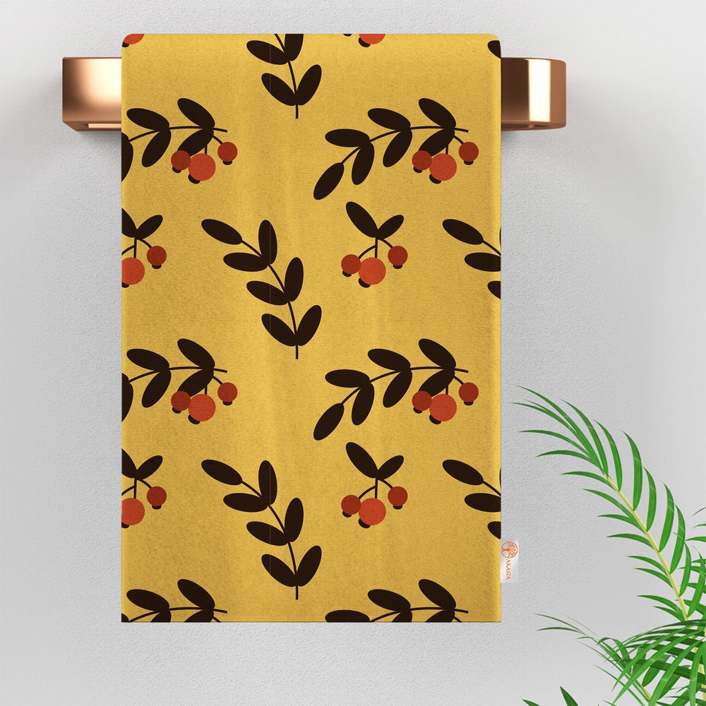 16x24 Fall Tea Towel|Mushroom Dishcloth|Dry Leaf Hand Towel|Autumn Towel|Kitchen Cleaning Cloth|Dust Remover|Cost-Effective Rag