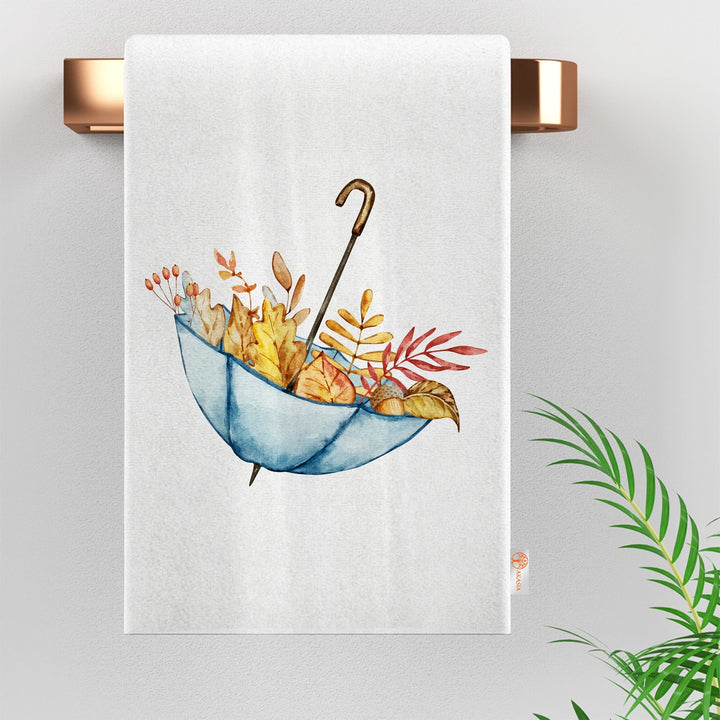 16x24 Fall Tea Towel|Cute Girl Dishcloth|Dry Leaf Hand Towel|Autumn Towel|Kitchen Cleaning Cloth|Dust Remover|Cost-Effective Rag