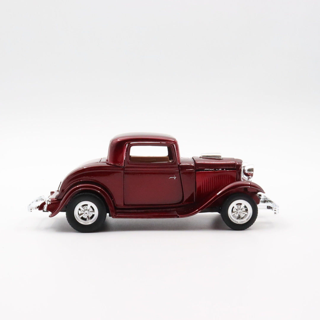 Motormax 1932 Ford Coupe|Scale 1:24 Diecast Classic Car|Vintage Model Car|Collectible Metal Red Car for Collectors|Nostalgic Gift for Dad