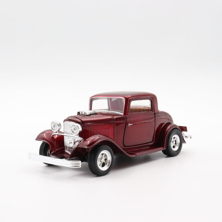 Motormax 1932 Ford Coupe|Scale 1:24 Diecast Classic Car|Vintage Model Car|Collectible Metal Red Car for Collectors|Nostalgic Gift for Dad