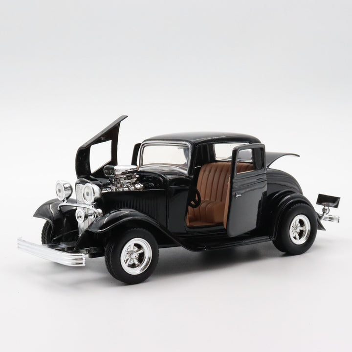 Motormax 1932 Ford Coupe|Scale 1:24 Diecast Classic Car|Vintage Model Car|Collectible Metal Black Car for Collectors|Nostalgic Gift for Dad