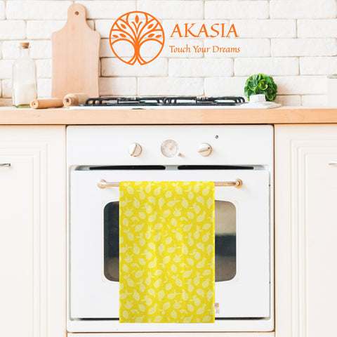 Lemon Hand Towel|Lemon Print Rag|Fresh Citrus Towel|Floral Tea Towel|Cleaning Cloth|Dust Remover|Cost-Effective Rag|Farmhouse Dishcloth