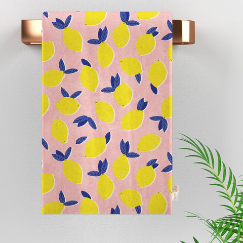 Lemons Kitchen Hand Towel|Abstract Tea Towel|Lemon Dish Towel|Summer Trend Lemon Dishcloth|Housewarming Gift for Her