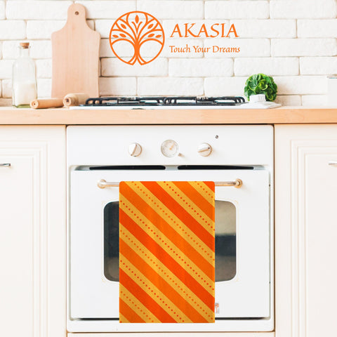 Orange Tea Towel|Heart Print Rag|Fresh Citrus Towel|Floral Hand Towel|Cleaning Cloth|Dust Remover|Cost-Effective Rag|Farmhouse Dishcloth