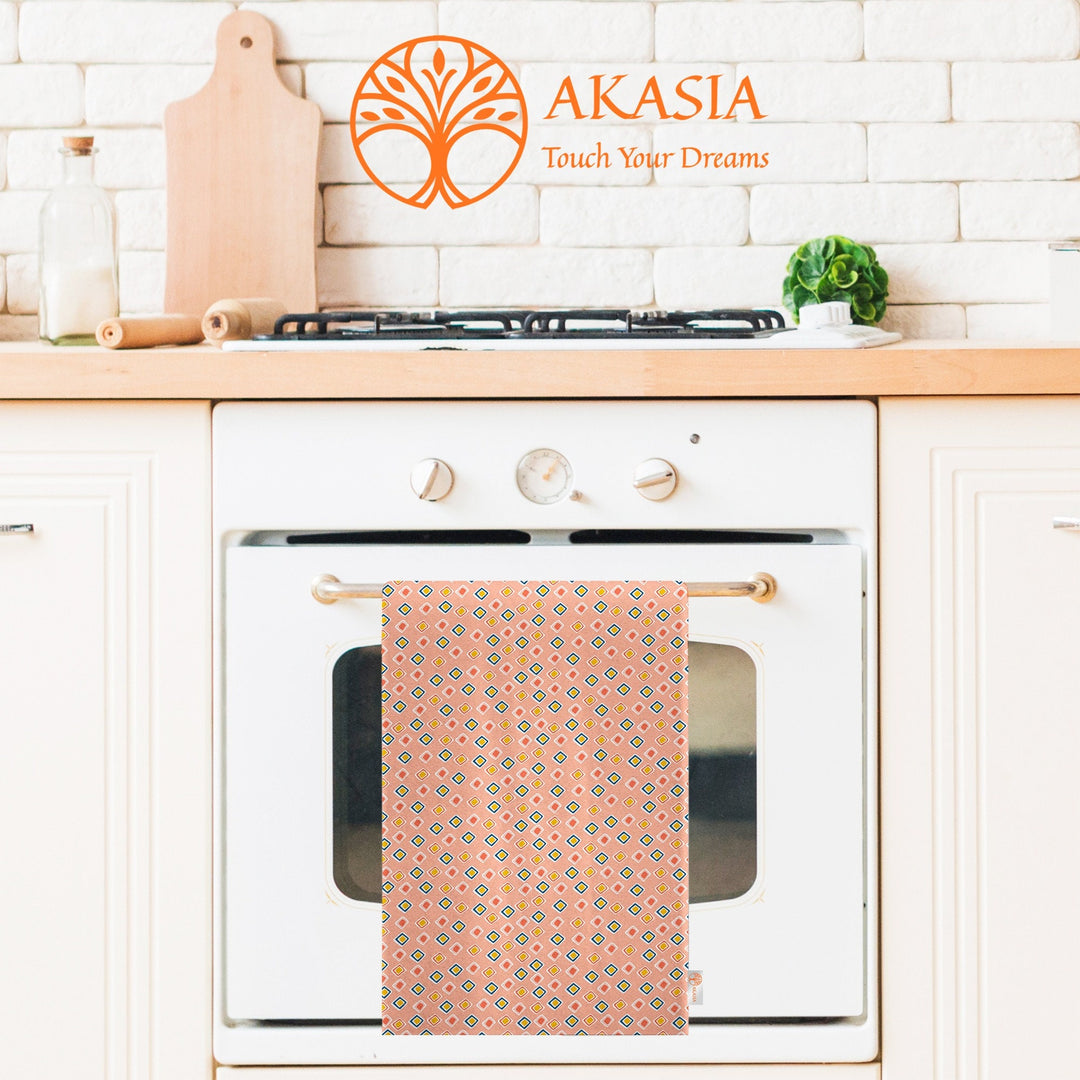 Abstract Cactus Hand Towel|Striped Tea Towel|Boho Dish Cloth|Eco-Friendly Geometric Towel|Succulent Dishcloth|Gift For Her|Cleaning Cloth