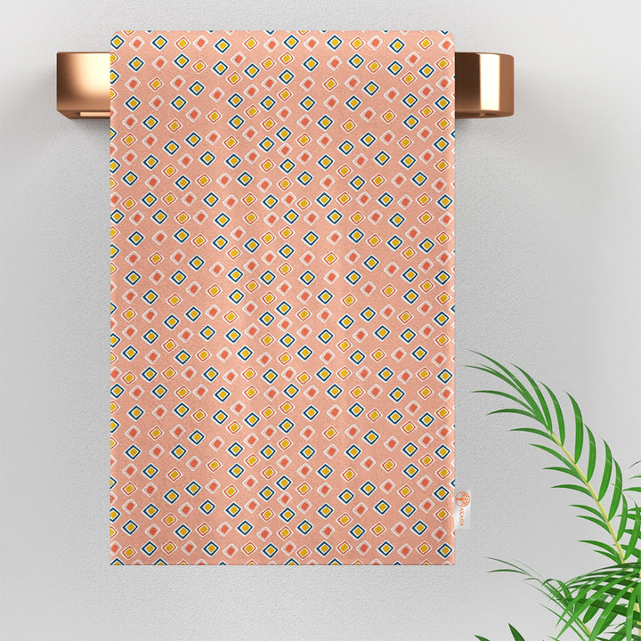 Abstract Cactus Hand Towel|Striped Tea Towel|Boho Dish Cloth|Eco-Friendly Geometric Towel|Succulent Dishcloth|Gift For Her|Cleaning Cloth